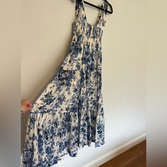 ZIMMERMANN Aliane Floral Cotton Voile Midi Dress - Blue - Picture 6 of 10